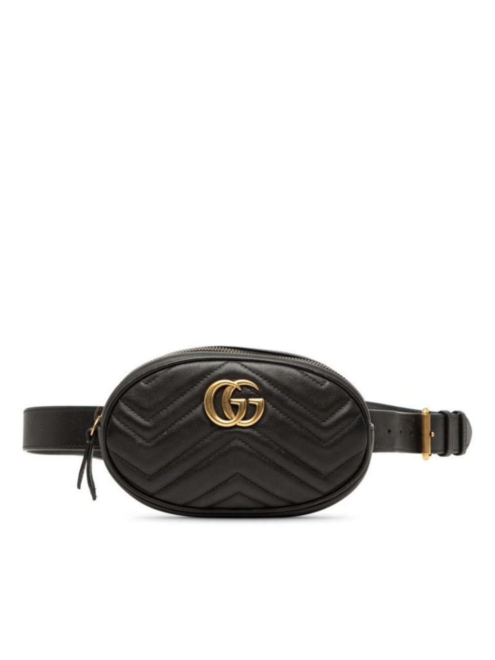 Gucci GG Marmont Quilted Belt Bag Black Leather